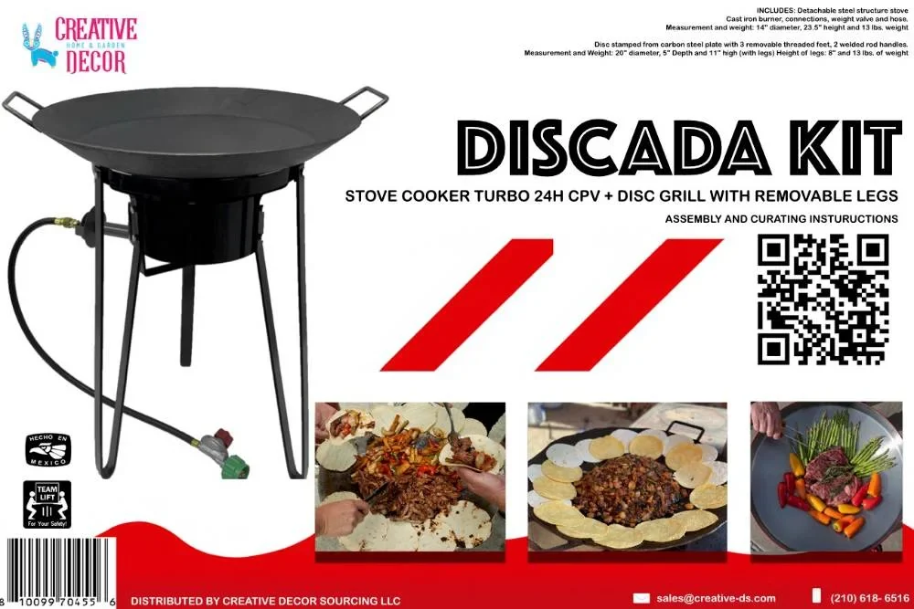 Discada kit packaging and instruction sheet