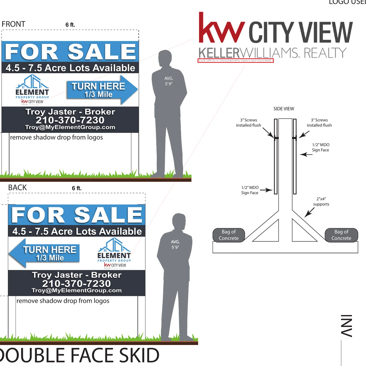 Element Property Group, double-face skid sign