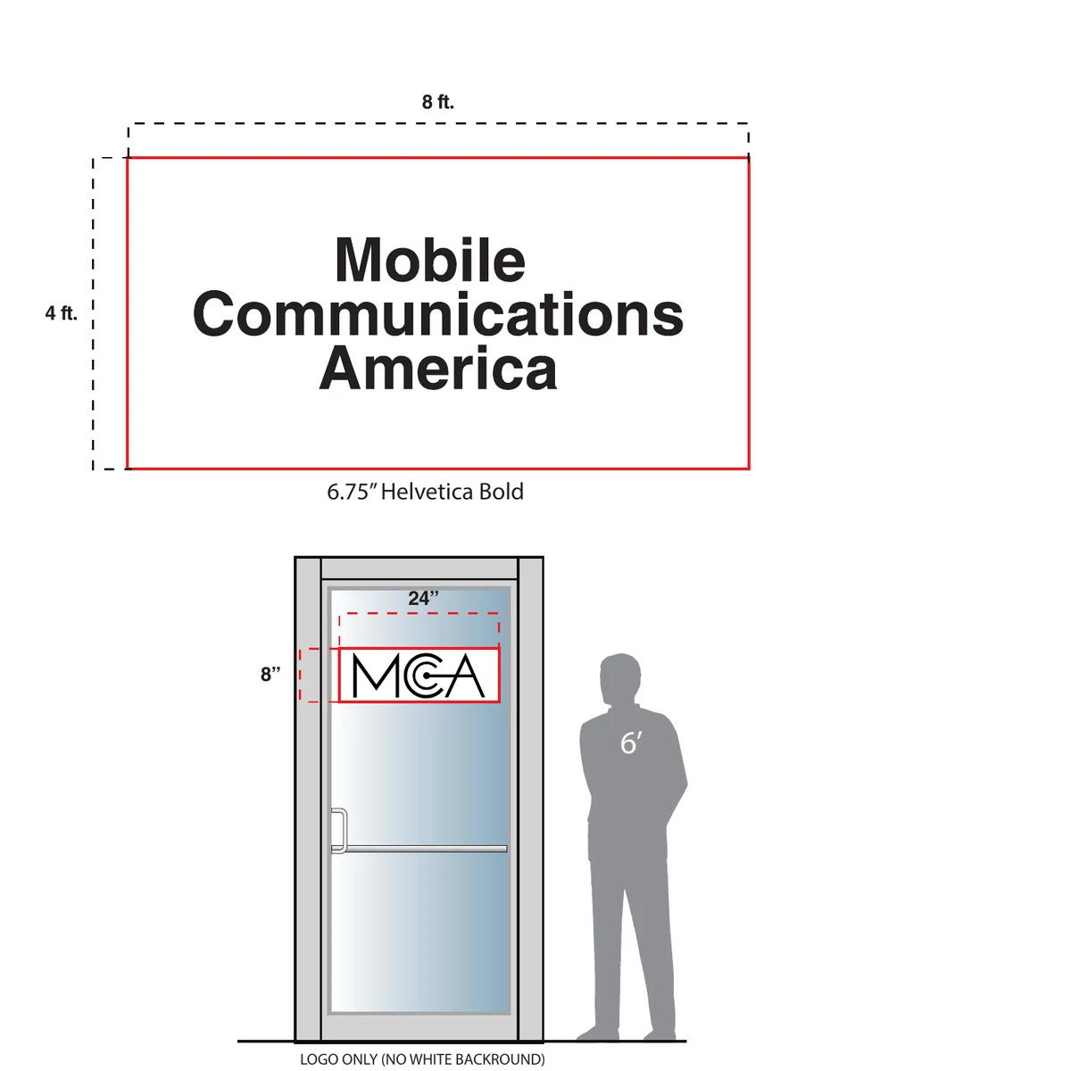Mobile Communications America, door graphic