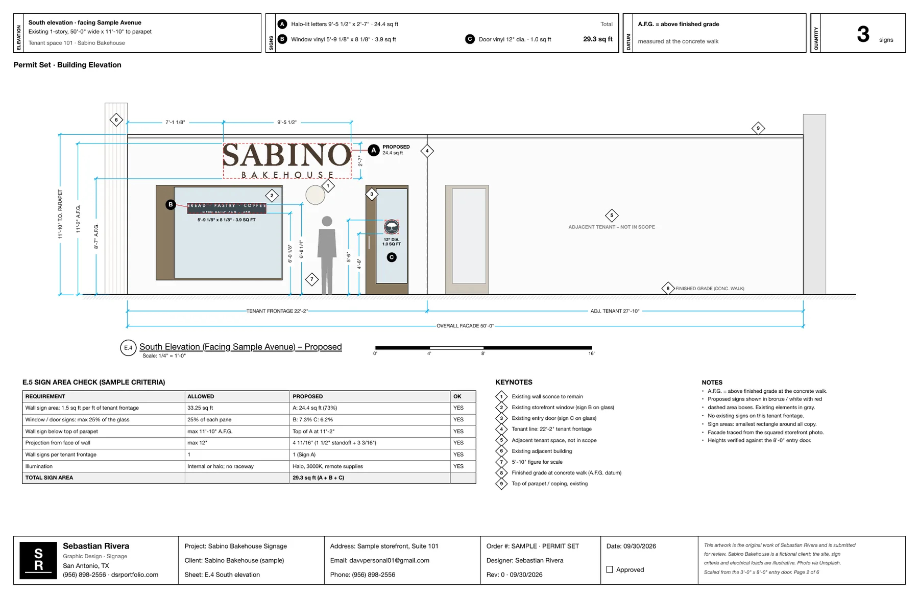 Permit drawing set, building elevation