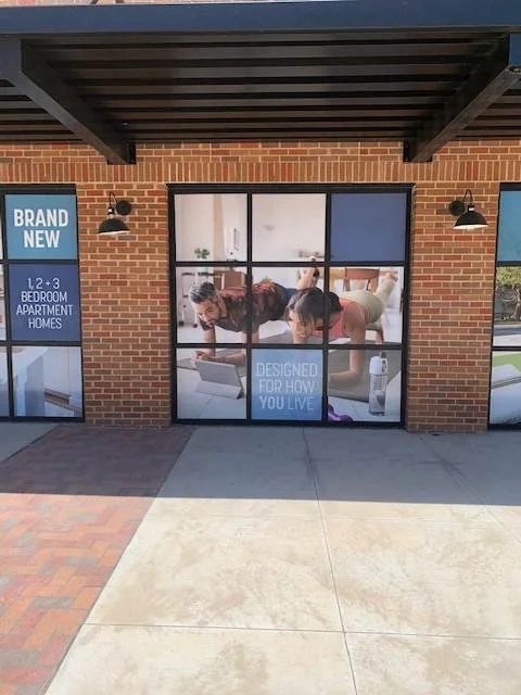 New apartment community, window vinyl